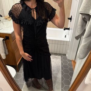 Alice McCall Black Lace Sheer Maxi Dress 8